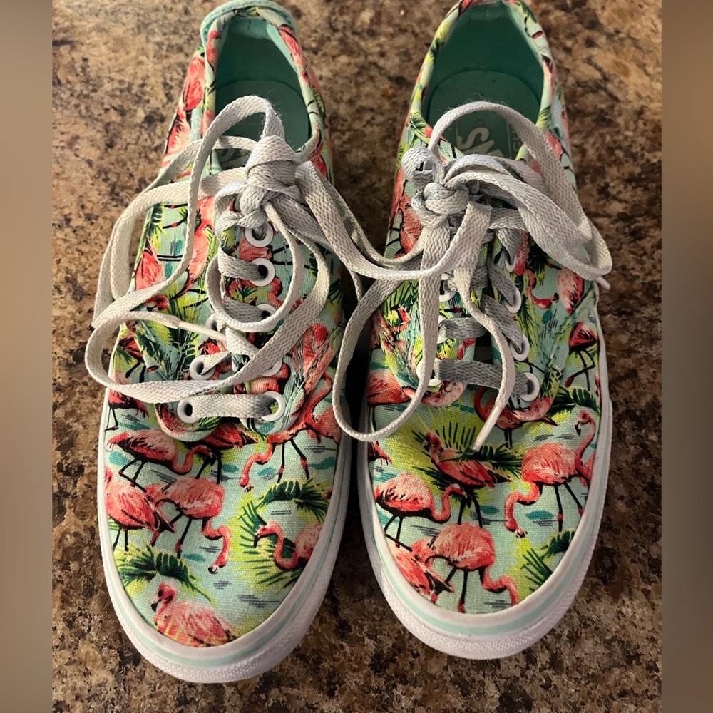 Vans Camden Deluxe Flamingo Sneakers 721356 Canvas‎ Shoes Multicolor Women 7